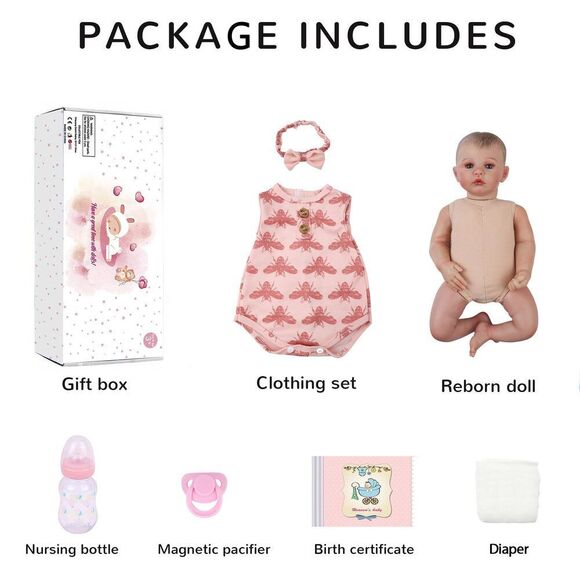 Charex Lifelike Reborn Baby Dolls - 18 Inch Realistic Baby Doll Weighted Newbor - Picture 6 of 15